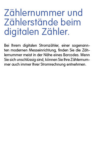 Beschreibung von Zählernummer und Zählerständer beim digitalen Zähler